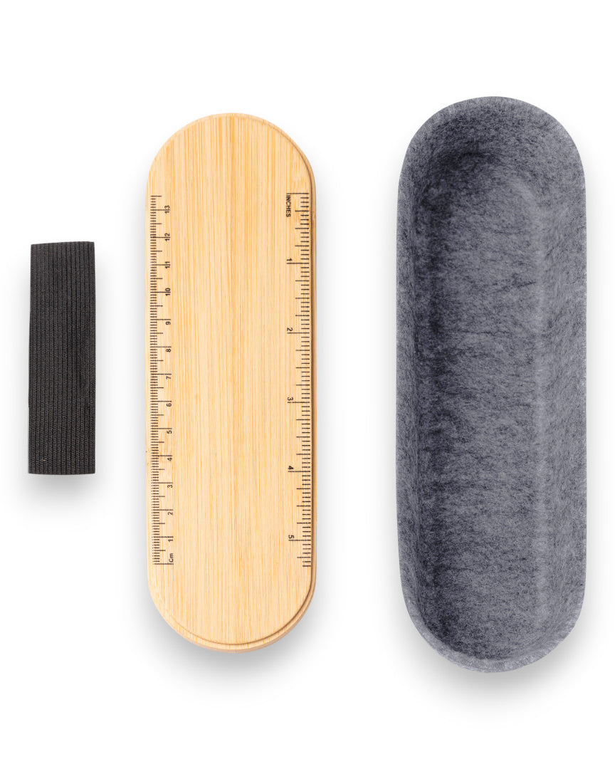 Federmäppchen aus RPET-Filz mit Bambusdeckel