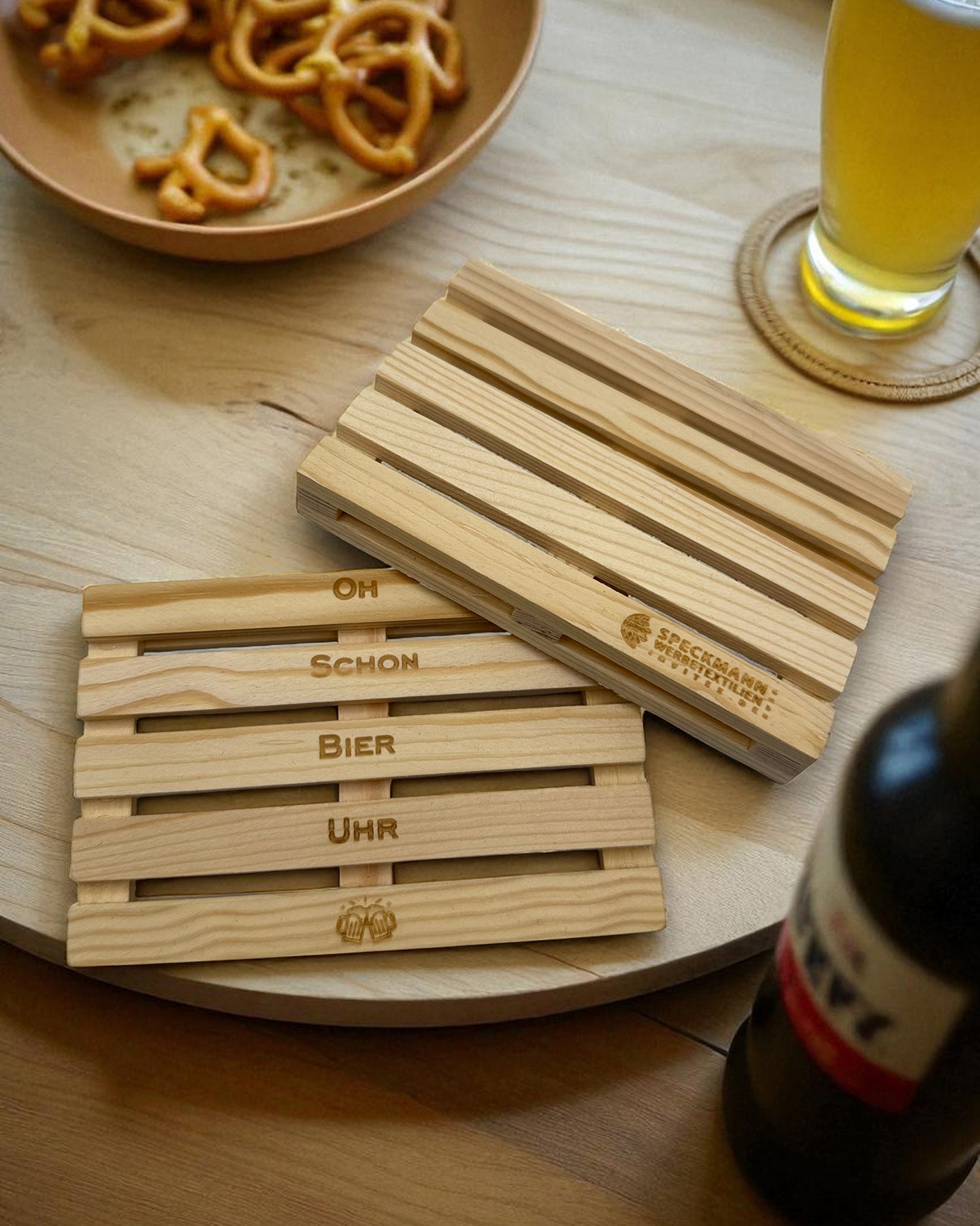 Paletten-Untersetzer aus Holz