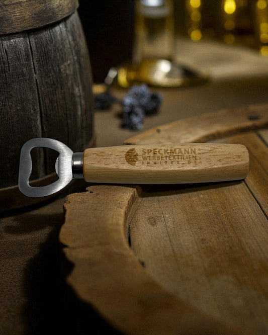 Flaschenöffner aus Edelstahl mit Holzgriff