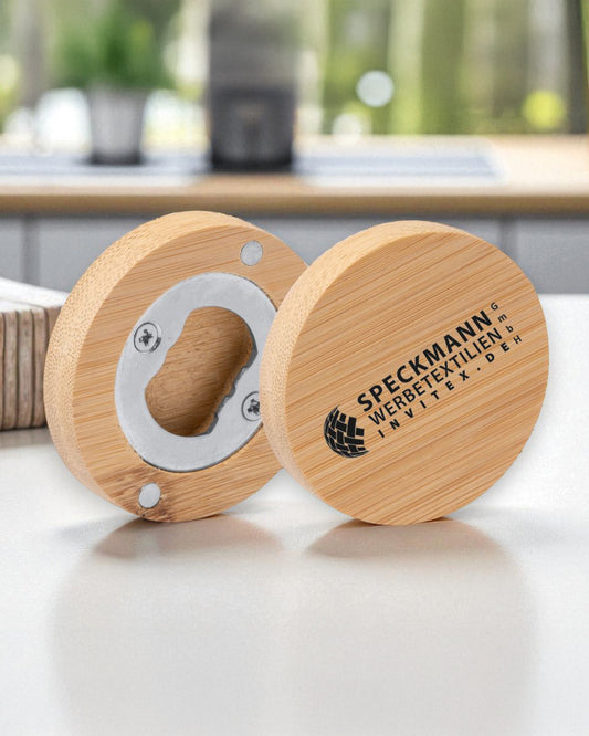 Flaschenöffner aus Bambus mit Magnet